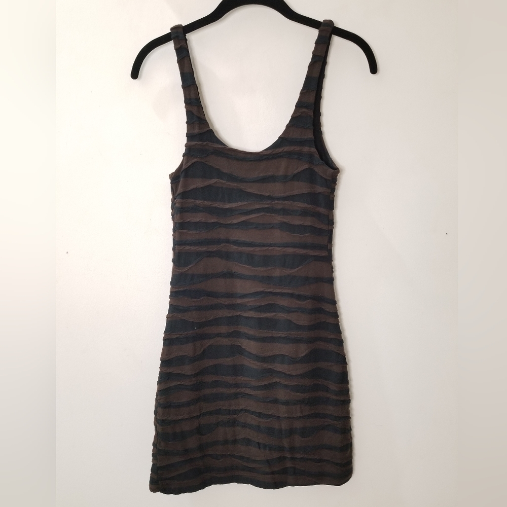 Free People Bodycon Mini Dress Downtown Date Black/Brown XS BohoChic Mobwife - Picture 5 of 12